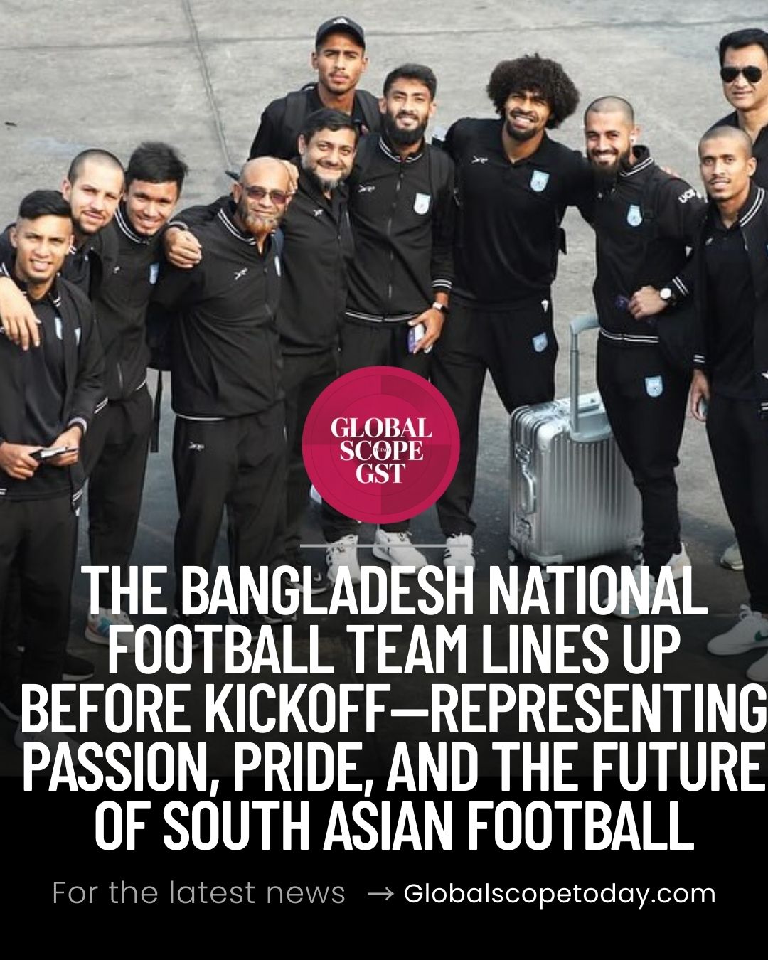 The Bangladesh National Football Team lines up before kickoff—representing passion, pride, and the future of South Asian football