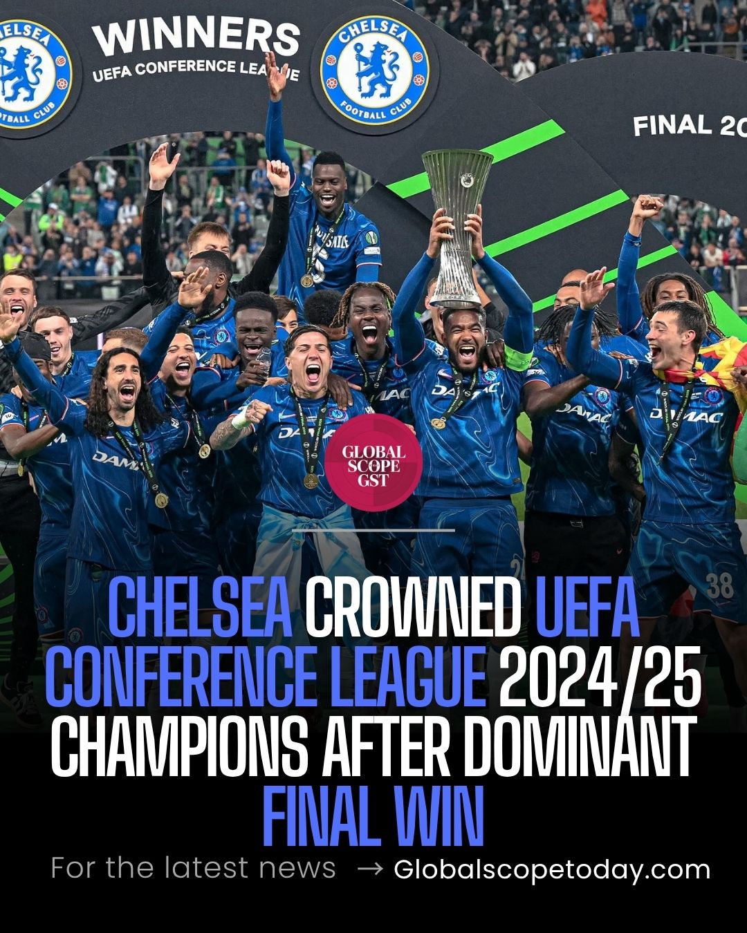 chelsea-uefa-conference-league-2024-25.jpg • Alt Text: Chelsea win UEFA Conference League Chelsea win UEFA Conference League 2024/25 trophy celebration